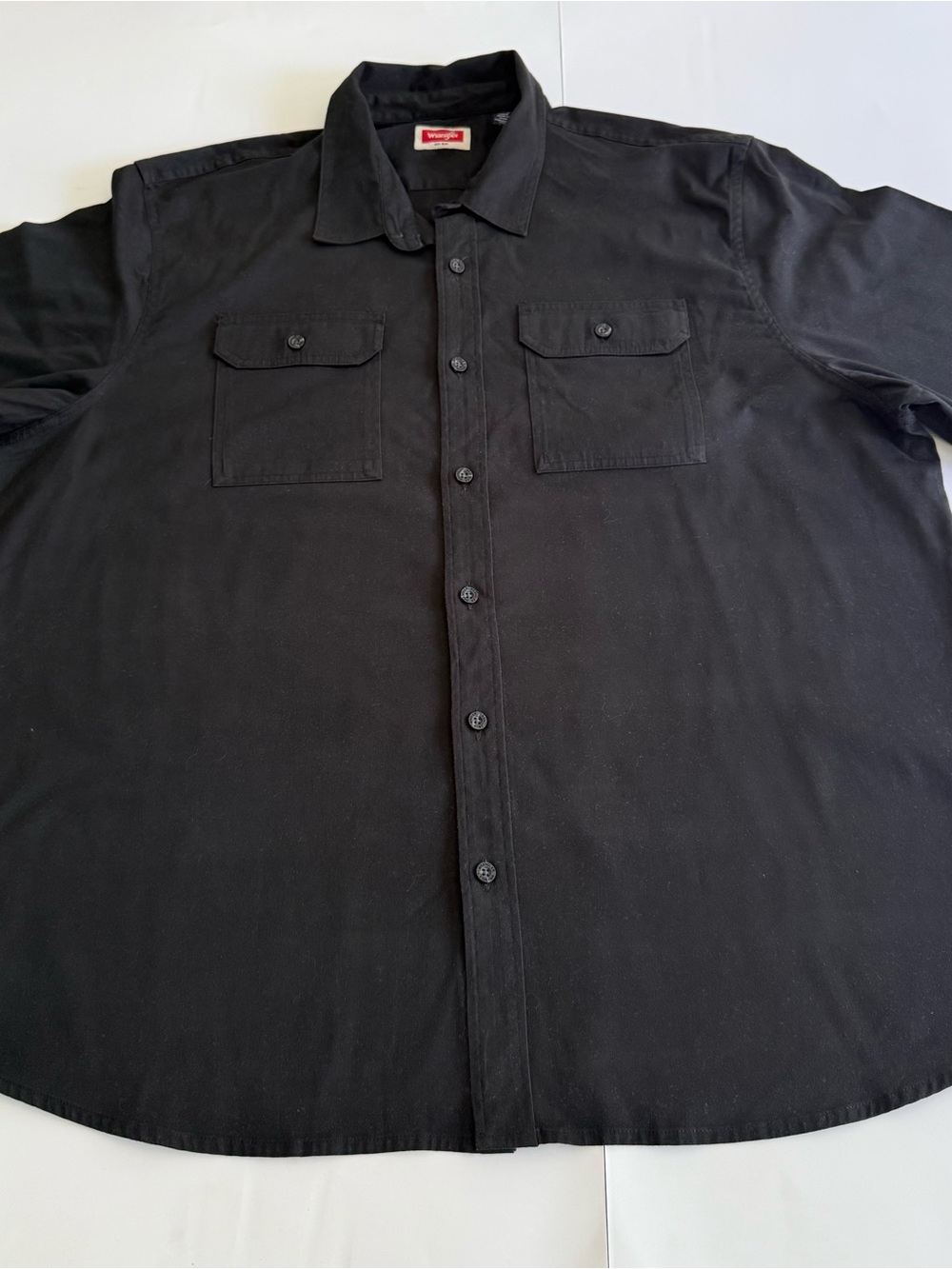 Wrangler Black Button Down Shirt Men’s 2XL Short Sleeve Western Snap Pocket